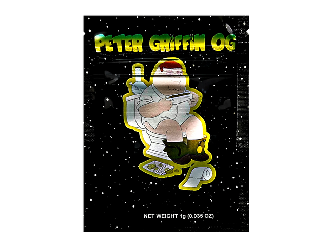 100 Pack 1g Unique Mylar Bags – Family Cartoon Graphic