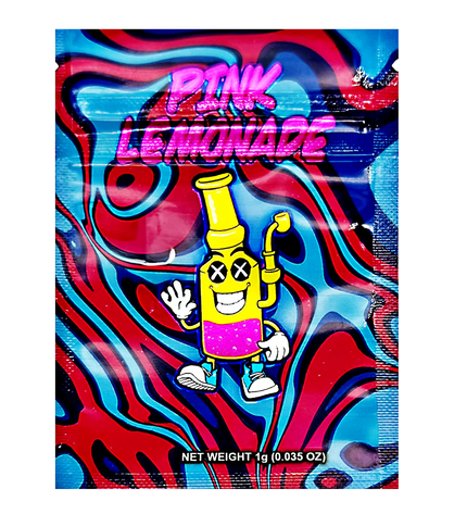 100 Pack 1g Unique Mylar Bags – Pink Lemonade Graphic