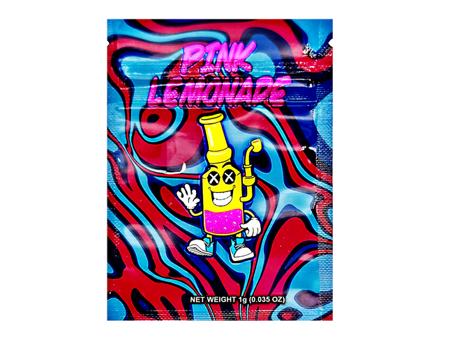 100 Pack 1g Unique Mylar Bags – Pink Lemonade Graphic
