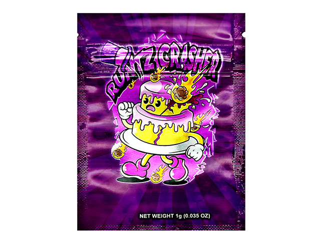 100 Pack 1g Unique Mylar Bags – Crasher Graphic