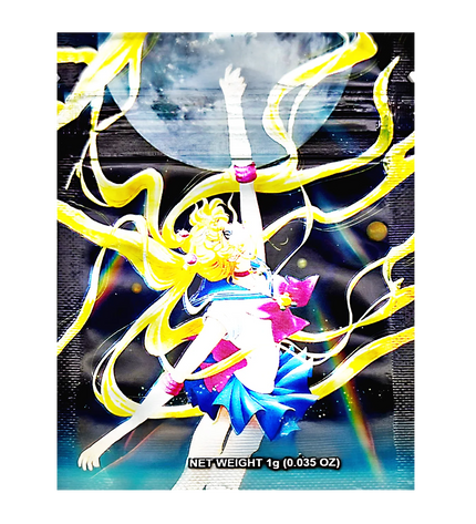 100 Pack 1g Unique Mylar Bags – Anime Cheerleader Graphic