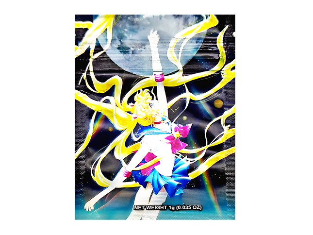 100 Pack 1g Unique Mylar Bags – Anime Cheerleader Graphic