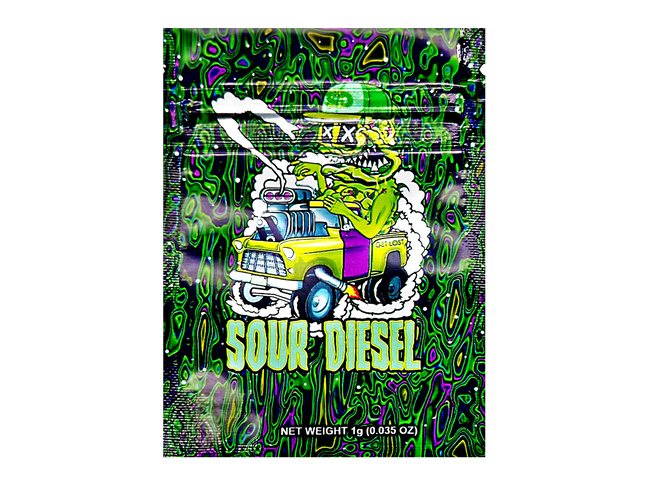 100 Pack 1g Unique Mylar Bags – Sour Graphic Truck