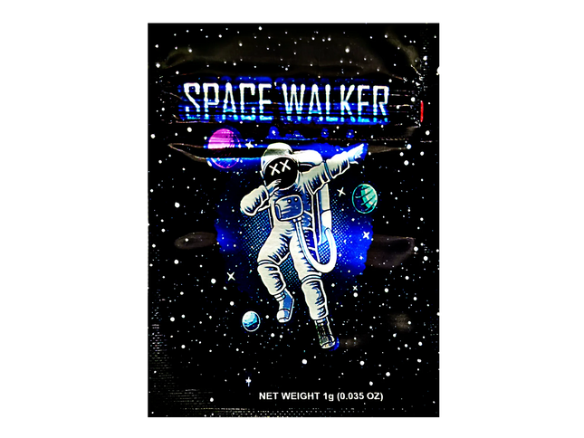 100 Pack 1g Unique Mylar Bags – Space Walker Graphic