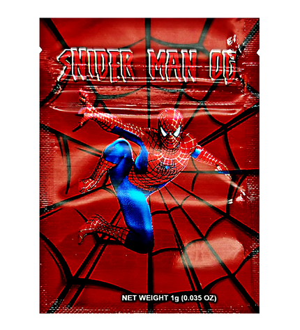 100 Pack 1g Unique Mylar Bags – Spider Character Graphic
