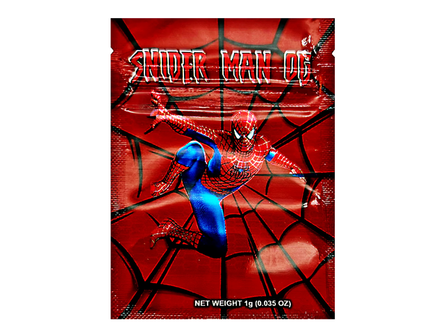 100 Pack 1g Unique Mylar Bags – Spider Character Graphic