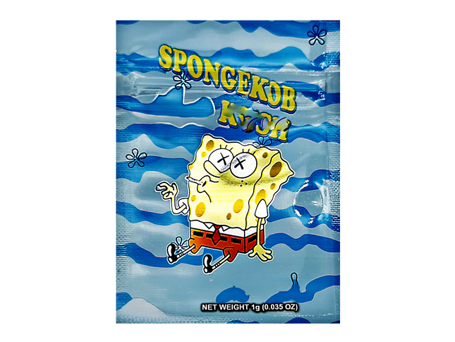 100 Pack 1g Unique Mylar Bags – Sponge Cartoon Graphic