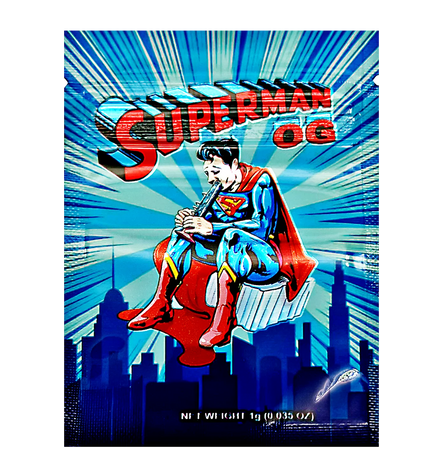 100 Pack 1g Unique Mylar Bags – Superman Character Graphic