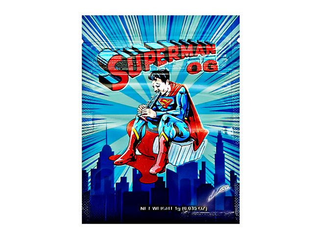 100 Pack 1g Unique Mylar Bags – Superman Character Graphic