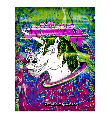 100 Pack 1g Unique Mylar Bags – Unicorn Graphic