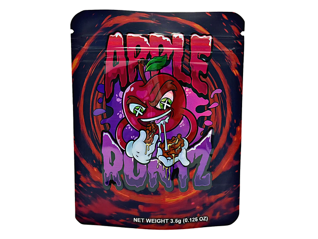 50 Pack 3.5g Mylar Bags – Apple Graphic