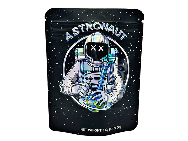 50 Pack 3.5g Mylar Bags – Astronaut Graphic