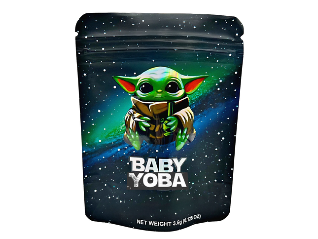 50 Pack 3.5g Mylar Bags – Baby Character Graphic