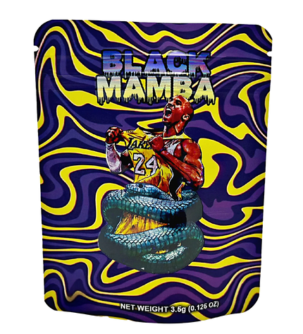 50 Pack 3.5g Mylar Bags – Black Character Graphic