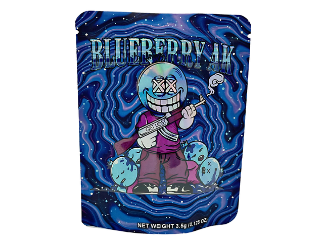 50 Pack 3.5g Mylar Bags – Blueberry Graphic