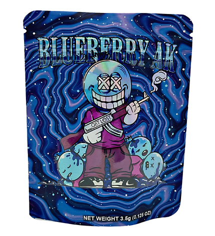 50 Pack 3.5g Mylar Bags – Blueberry Graphic