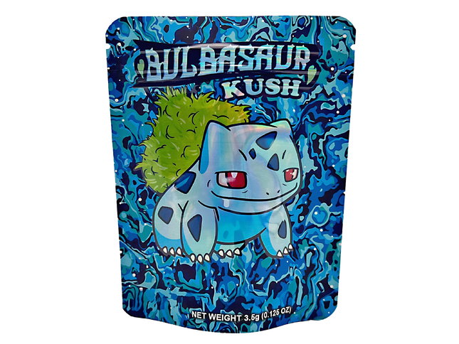 50 Pack 3.5g Mylar Bags – Green Character Graphic