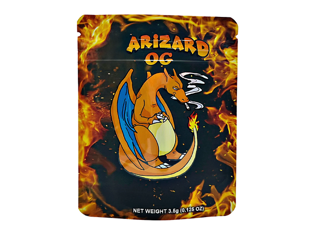 50 Pack 3.5g Mylar Bags – Lizard Character Graphic