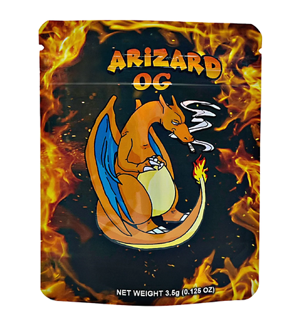 50 Pack 3.5g Mylar Bags – Lizard Character Graphic
