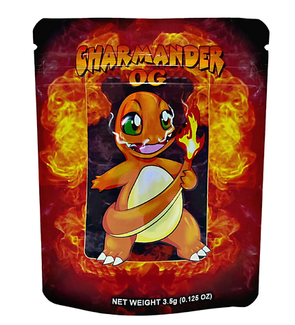 50 Pack 3.5g Mylar Bags – Orange Character Graphic