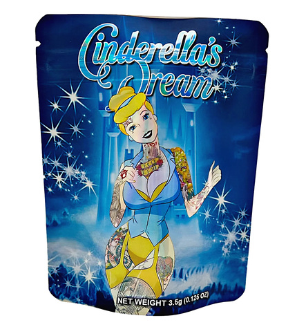 50 Pack 3.5g Mylar Bags – Cinderella Graphic