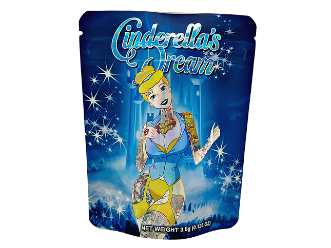 50 Pack 3.5g Mylar Bags – Cinderella Graphic