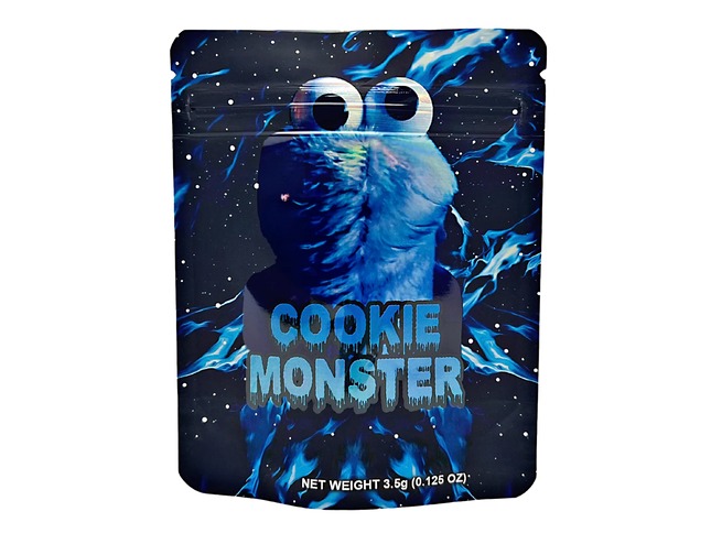 50 Pack 3.5g Mylar Bags – Cookie Character Graphic
