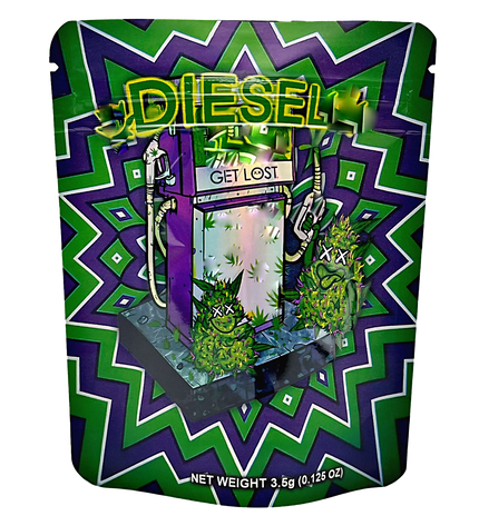 50 Pack 3.5g Mylar Bags – Diesel Graphic