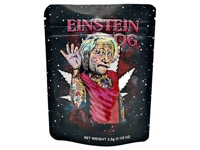 50 Pack 3.5g Mylar Bags – Einstein Graphic