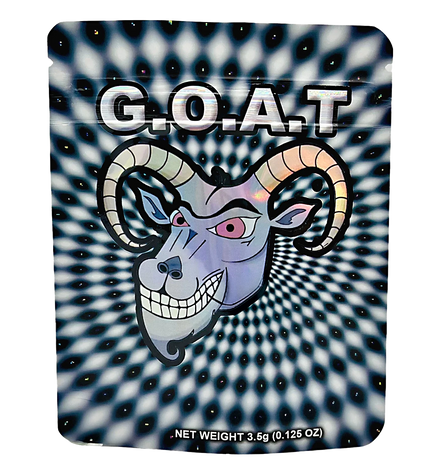 50 Pack 3.5g Mylar Bags – G.O.A.T. Graphic