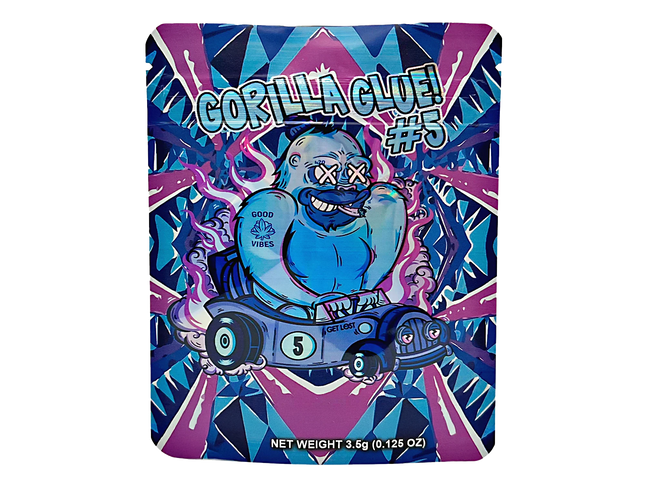 50 Pack 3.5g Mylar Bags – Gorilla Character Graphic