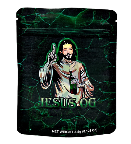 50 Pack 3.5g Mylar Bags – Religious Character Graphic