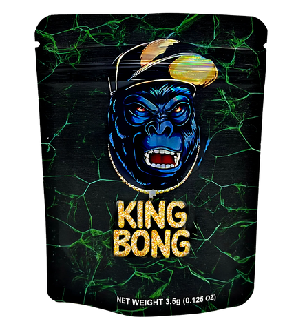 50 Pack 3.5g Mylar Bags – King Character Graphic