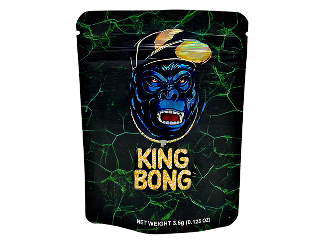 50 Pack 3.5g Mylar Bags – King Character Graphic