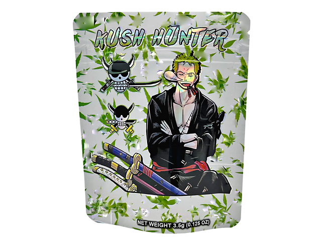 50 Pack 3.5g Mylar Bags – Hunter Character Graphic