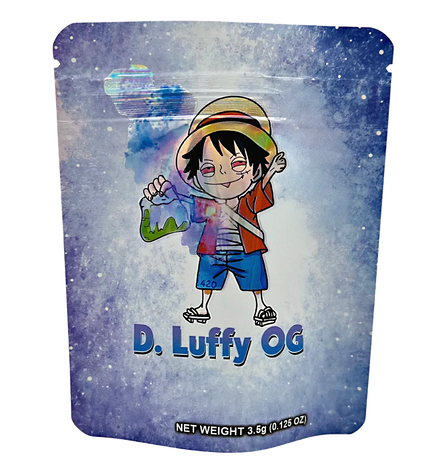 50 Pack 3.5g Unique Mylar Bags – Anime Character Graphic
