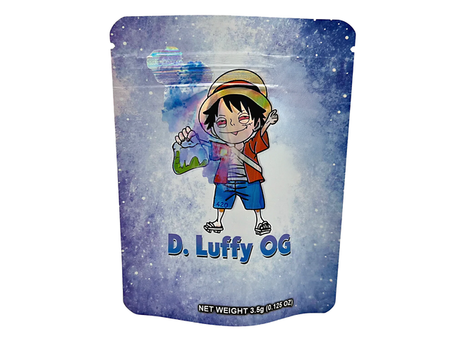 50 Pack 3.5g Unique Mylar Bags – Anime Character Graphic