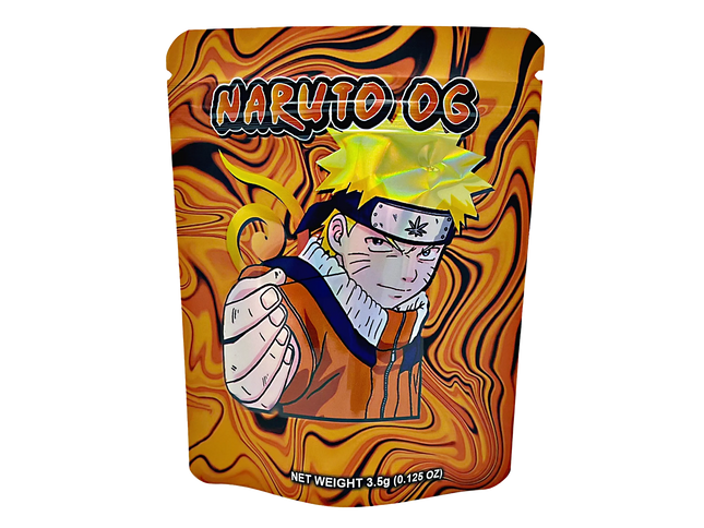 50 Pack 3.5g Mylar Bags – Naruto Character Graphic