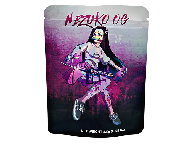 50 Pack 3.5g Mylar Bags – Anime Character Graphic