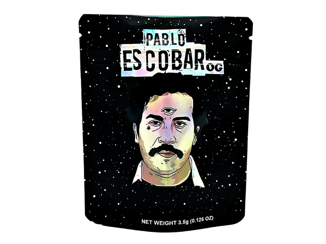 50 Pack 3.5g Mylar Bags – Pablo Character Graphic