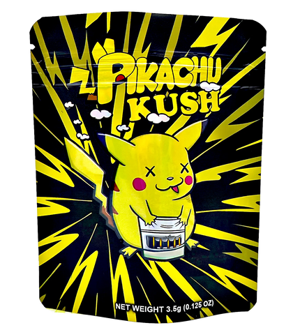 50 Pack 3.5g Mylar Bags – Pikachu Character Graphic