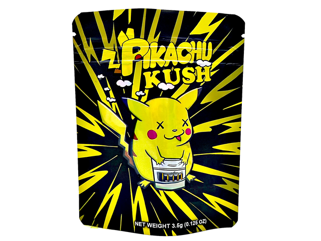 50 Pack 3.5g Mylar Bags – Pikachu Character Graphic