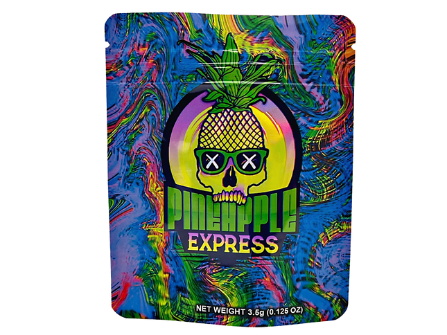 50 Pack 3.5g Mylar Bags – Pineapple Graphic