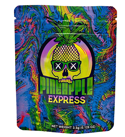 50 Pack 3.5g Mylar Bags – Pineapple Graphic