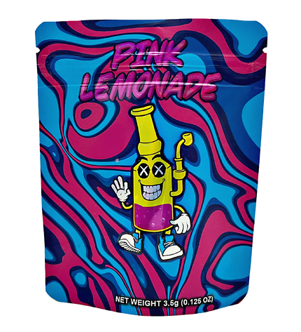 50 Pack 3.5g Mylar Bags – Pink Lemonade Graphic