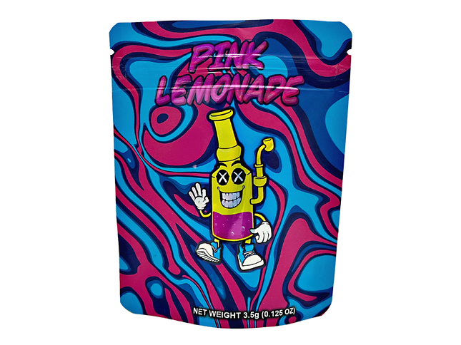 50 Pack 3.5g Mylar Bags – Pink Lemonade Graphic