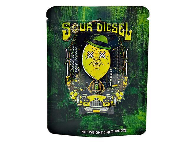 50 Pack 3.5g Mylar Bags – Lemon Graphic