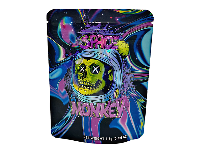 50 Pack 3.5g Mylar Bags – Space Monkey Graphic