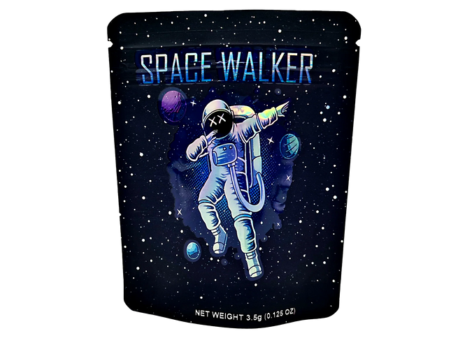50 Pack 3.5g Mylar Bags – Space Walker Graphic