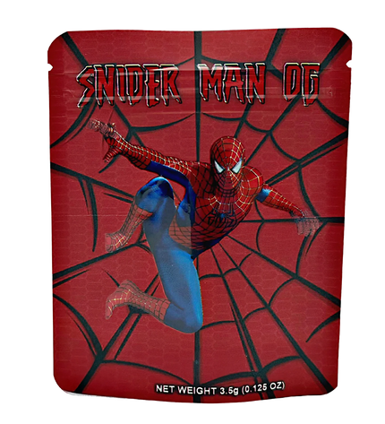 50 Pack 3.5g Mylar Bags – Spider Hero Graphic